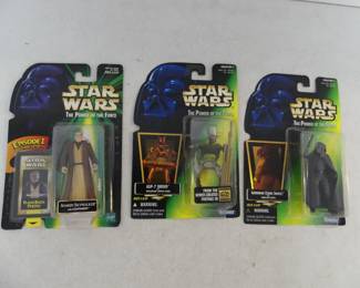 Vintage 1998 Hasbro Star Wars Power of the Force 3 Action Figures - New in Package
