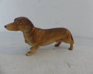 Vintage 1960s Ucagco Japan Porcelain Dachshund (Weiner Dog) Figurine - 8"