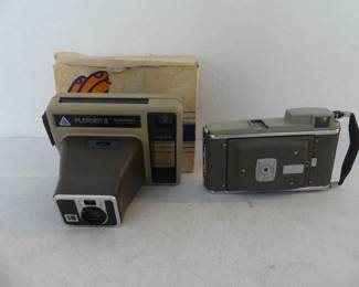 Vintage Pleaser II Kodamatic Instant Camera and Polaroid Land Camera Model 80