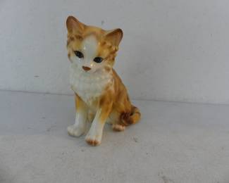 Vintage 1960s Andrea by Sadek Orange Tabby Kitten Figurine - 7" Tall