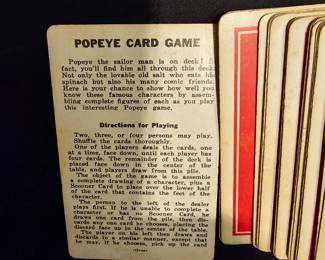 Vintage Popeye Card Game 1934 Whitman Publishing Co. 35 Cards & 1 Direction Card