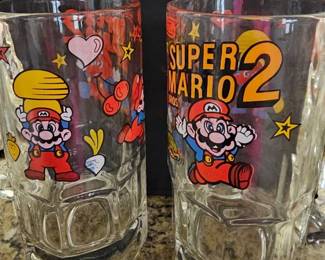Vintage Nintendo Super Mario Bros 2 (1989) 8" Beer Stein Mug - Glass