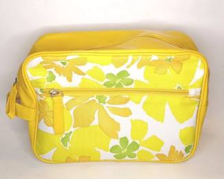 Elizabeth Arden Lemon Yellow Floral Print Cosmetic Bag