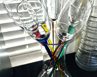 Champagne Bouquet Gold Dot Glasses 