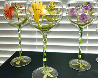 Hand Painted Wine Glasses