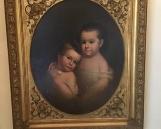 Portrait commissioned in 1854 of the two Clarkson children ..Effie who was 3 years of age and James Harvey 18 month.