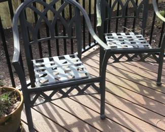 Patio chairs, plants
