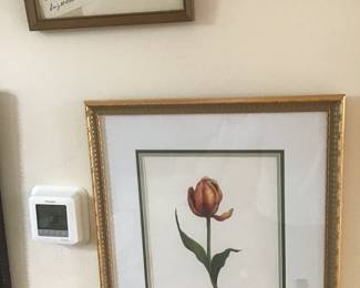 Framed & matted lithograph by B. SYKES