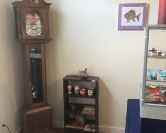 Emperor Grandfather clock made in Germany, ceramic garden stool, etc.