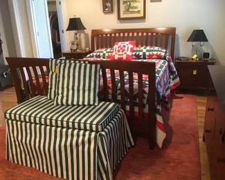 Military trunk with upholstered cover & pillows