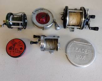 Vintage fishing reels and more.