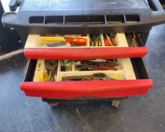Rolling tool kart with tools.