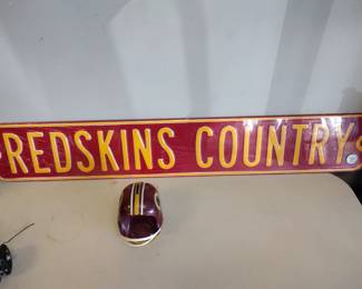 Vintage Redskins country enamel sign heavy