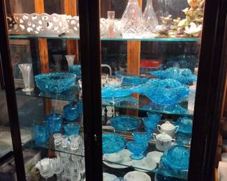 Beautiful blue. glass and crystal