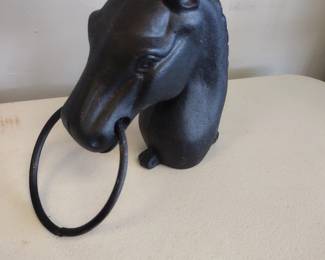 Heavy cast iron. horse. fence topper/ hitching post