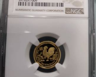 2017 Australia year of the rooster gold coin graded pf70 ultra cameo