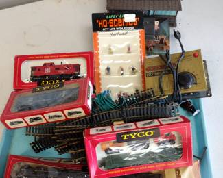 Tyco HO scale train set and more.
