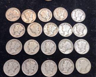 Mercury silver dimes. nice condition