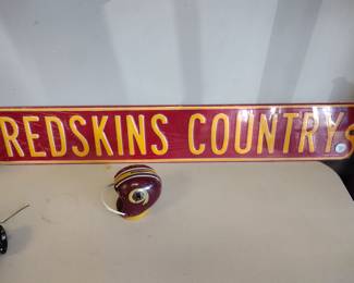 Vintage Redskins country enamel sign heavy