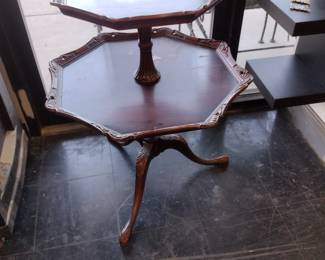 Two tier pie crust table.