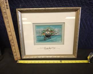 P Buckley Moss Original watercolor. Double signed professionally framed and quadruple matted