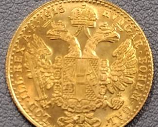 1915 Austria gold ducat coin