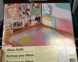 recollection rolling tote loaded with scrapbooking accessories. 