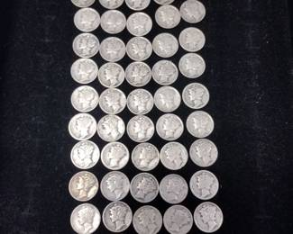 Mercury silver dimes. nice condition