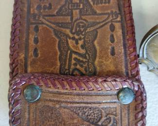 Awesome vintage hand tooled leather wallet.