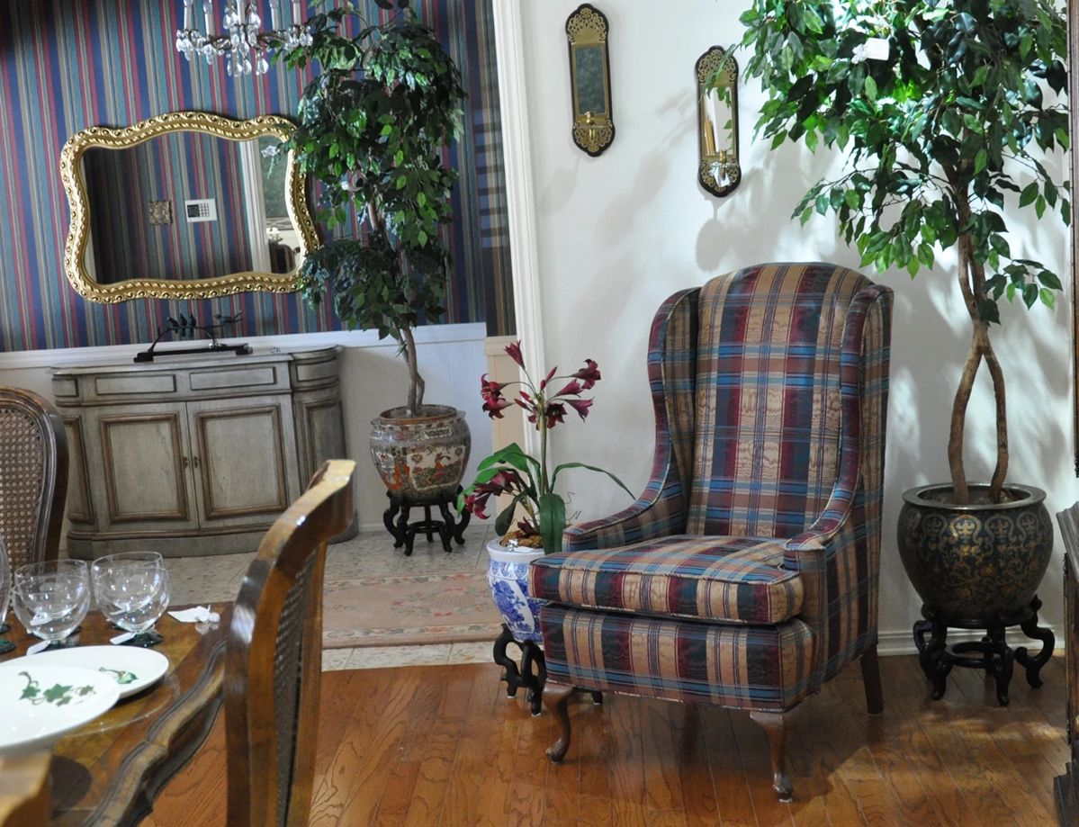 View of entry with Drexel Rapport cabinet