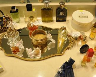 Fancy tray and perfumes