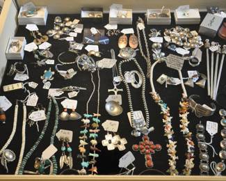 Very nice pieces of Native American jewelry along with Mexico silver jewelry and other unique pieces