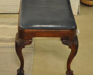 Drexel leather footstool
