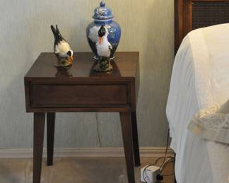 2nd Conant Ball mid century side table with vintage Italian birds