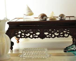 A beautiful Asian table, Fostoria American, Fenton