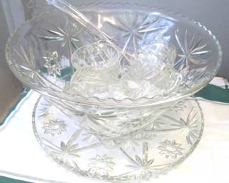 Glass Punch Bowl Set