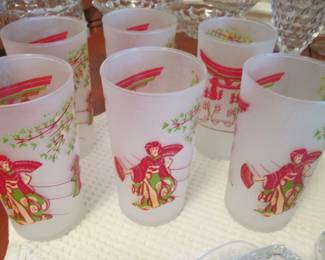 Vintage Frosted Glasses