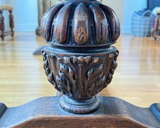 Round Top Antiques Festival Sourced Pedestal Spanish Renaissance Extension Farm Table. Measures 39" W x 78" L x 29.5" H. Has Two Hidden 22.5" L Pull Out Extensions. May Benefit From Refinishing. Or, Strip To Expose Natural Wood. Ask Us For Resources! Photo 4 of 5.