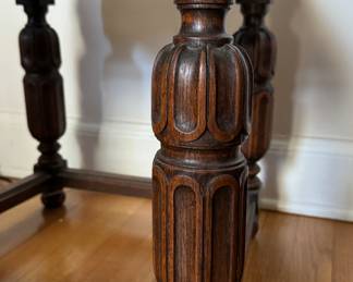 Set of 10 Vintage Spanish Baroque Revival Style Dining Chairs With Tapestry Upholstered Seats and Nailhead Trim. Photo 6 of 6.