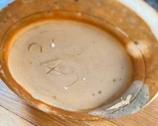 Grecian Pattern Glazed Terracota Planter. Signed By Artist. Photo 3 of 3.