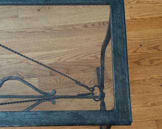 Spanish-Made Wrought Iron Glass-Style "Horse Bit" Console Table In The Style of Hermes. Photo 3 of 6.