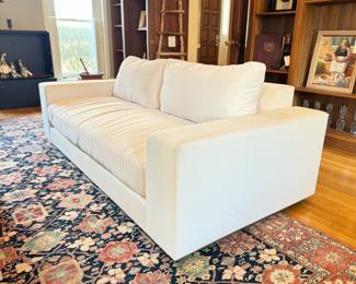 Custom Holly Hunt Rhone Sofa. Down-Filled Cushions Upholstered in Off-White Performance Fabric. Photo 1 of 4.