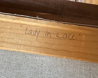 Thomas Hughes, "Lady In Lace," Oil on Canvas. Signed By Artist. Measures 13.5" x 17.5"; 17.5" x 22.5" Including Frame. Photo 3 of 3.