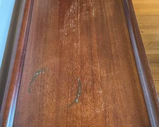 Cherry Finish Console. THIS BABY IS RIPE FOR A MAKEOVER! Measures 48" W x 18" D x 29" H. Photo 2 of 3.