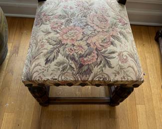 Set of 10 Vintage Spanish Baroque Revival Style Dining Chairs With Tapestry Upholstered Seats and Nailhead Trim. Photo 4 of 6.