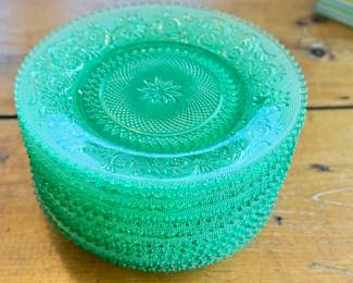 Set of 12 Spruce Green Salad / Luncheon Plates by Tiara.