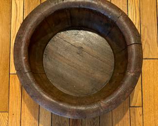 Rustic Medium-Size Wood Bowl. Measures 19" D x 8" D. Photo 2 of 2.