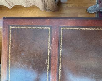 Vintage Leather Top Writing Desk. Measures 44" W x 23" D x 30" H. Photo 2 of 4.