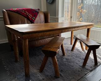 Vintage Pine Log Frame Dining Table. Measures 32" W x 72" L 30" H with 26" Clearance. Photo 1 of 4.