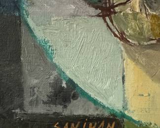 Bernat Sanjuan (Catalan, 1915 - 1979), "Melon Y Otras Cosas," 1972. Oil on Canvas. Measures 23.5" x 19.5"; 29.50 x 25.5" Including Frame. Photo 2 of 2.